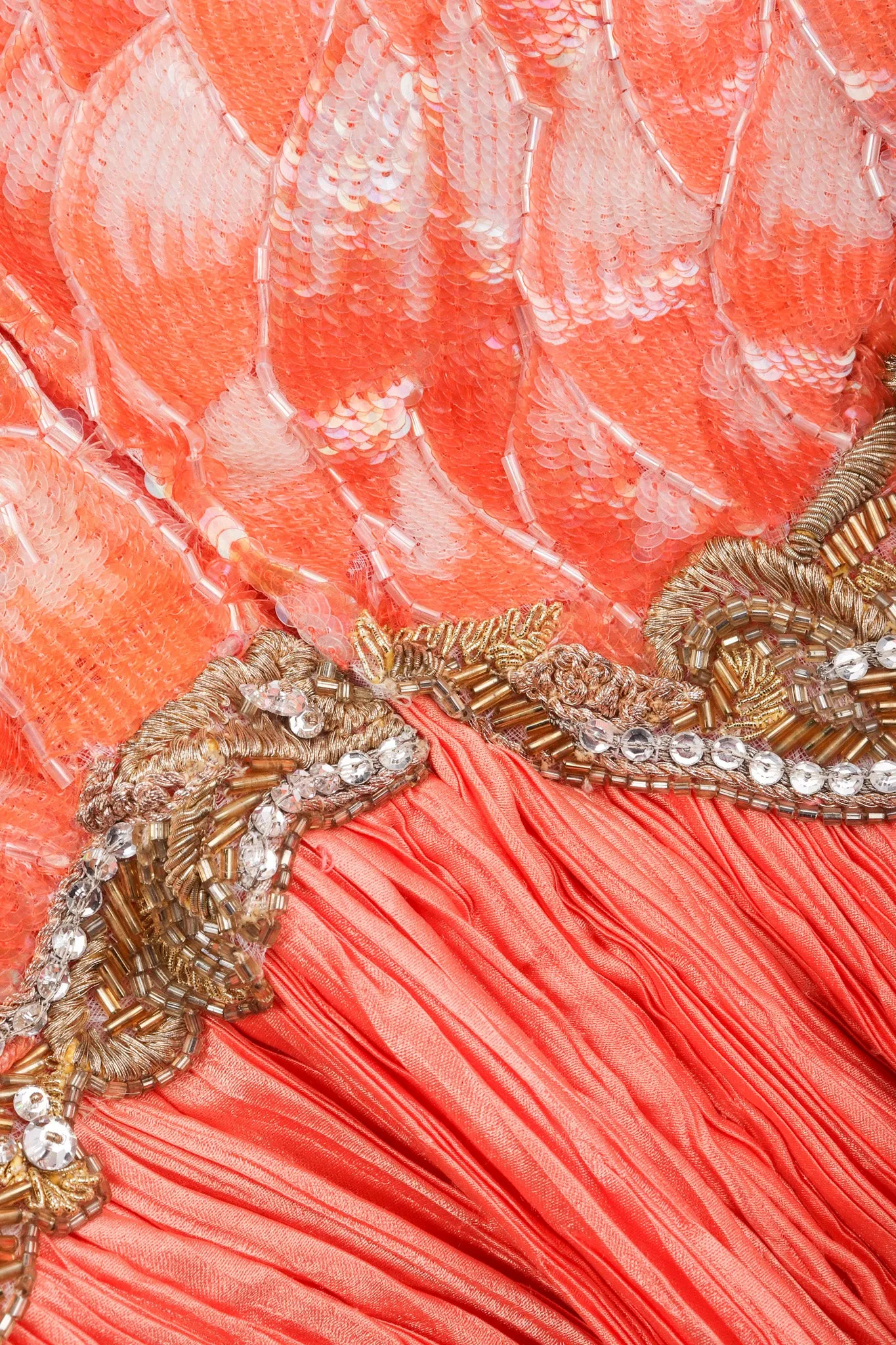 Sequined Phoenix Halter Gown