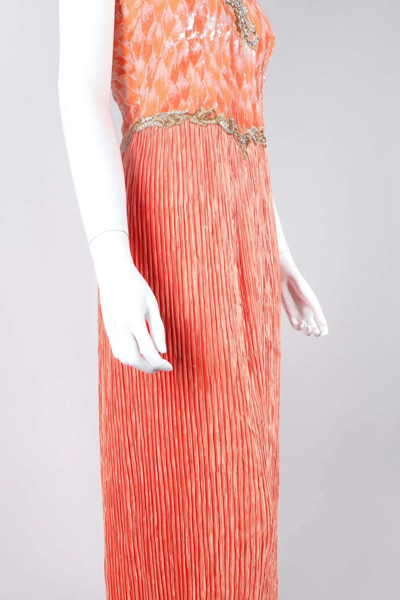 Sequined Phoenix Halter Gown
