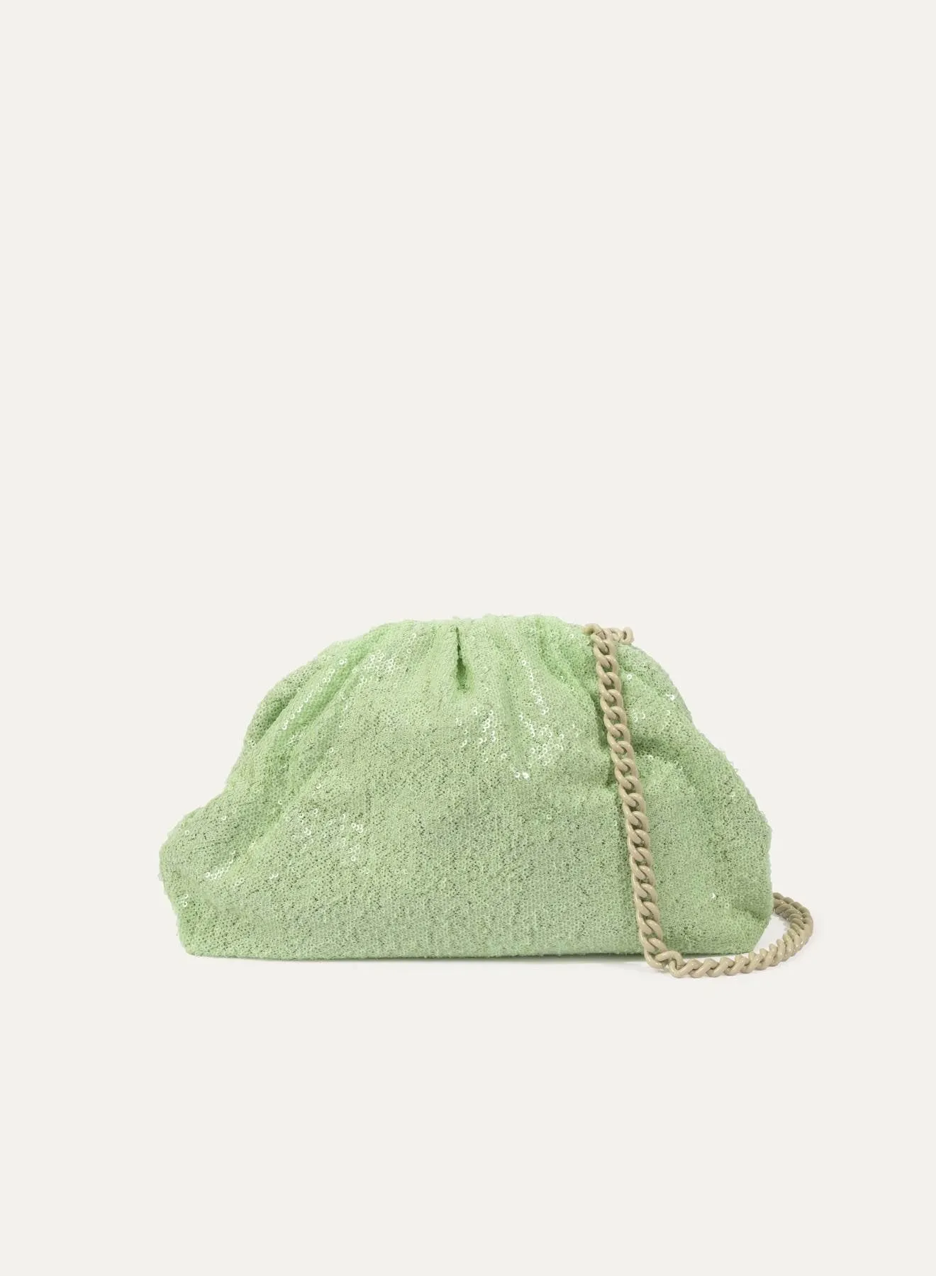 Sequins Game Clutch Handbag - Metal Green