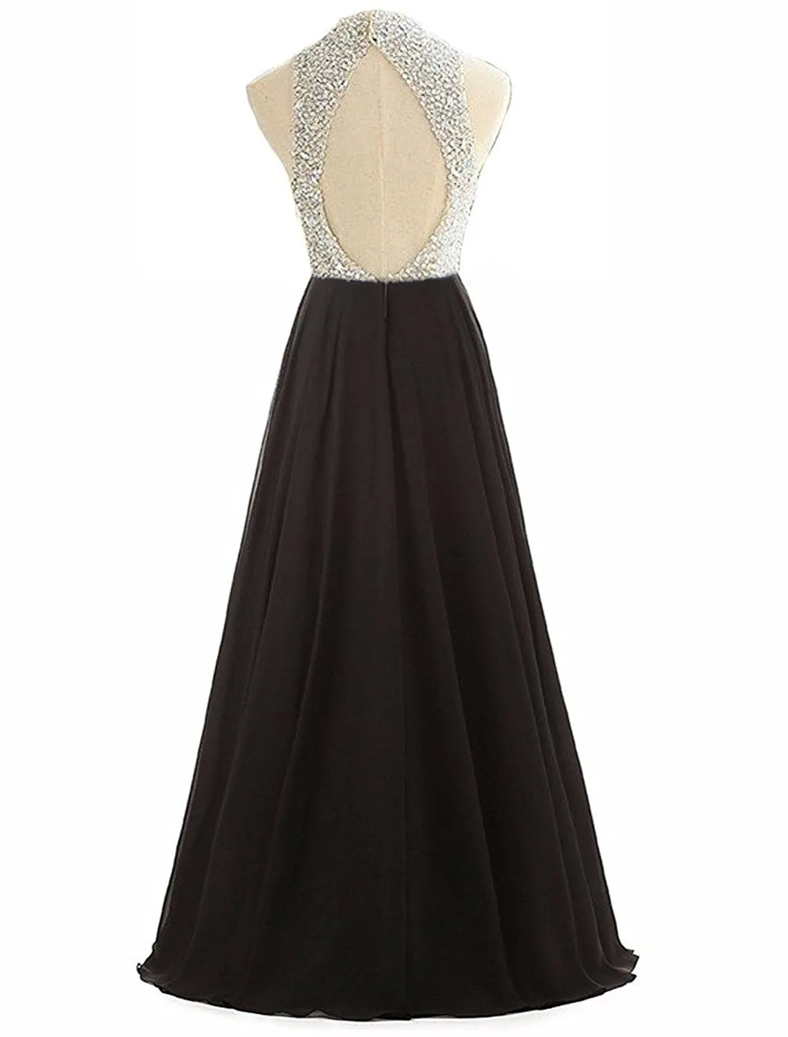 Sequins Keyhole Back Ball Gown Prom Dress