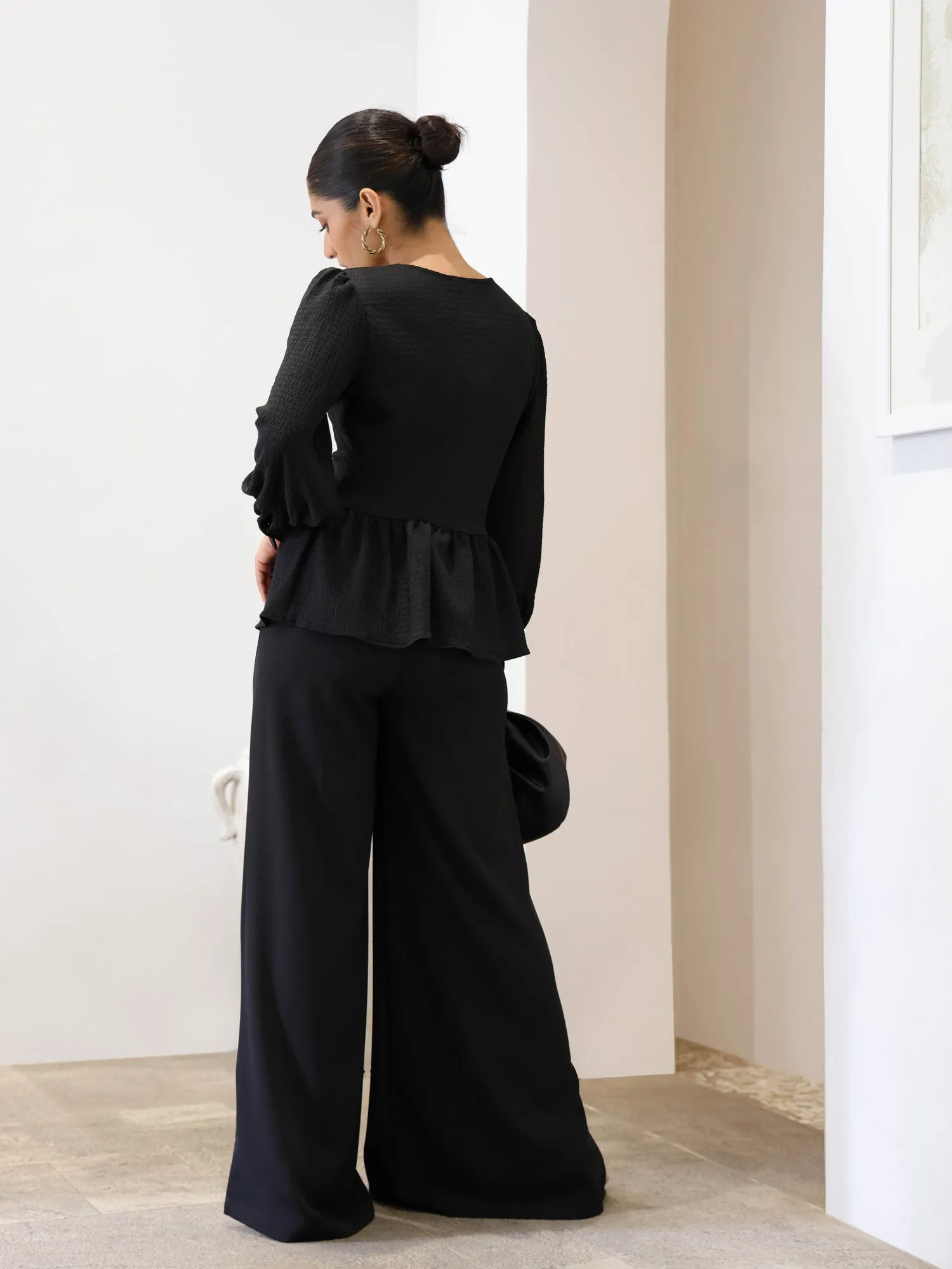 Side Slit Wide Leg Pant