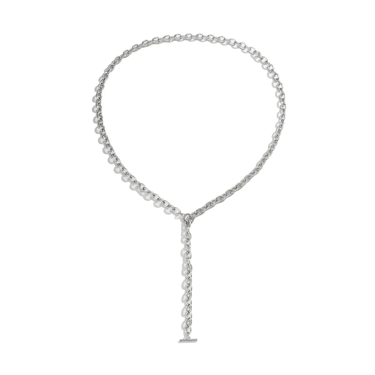 Silver-Plated Cable Toggle Waist Chain
