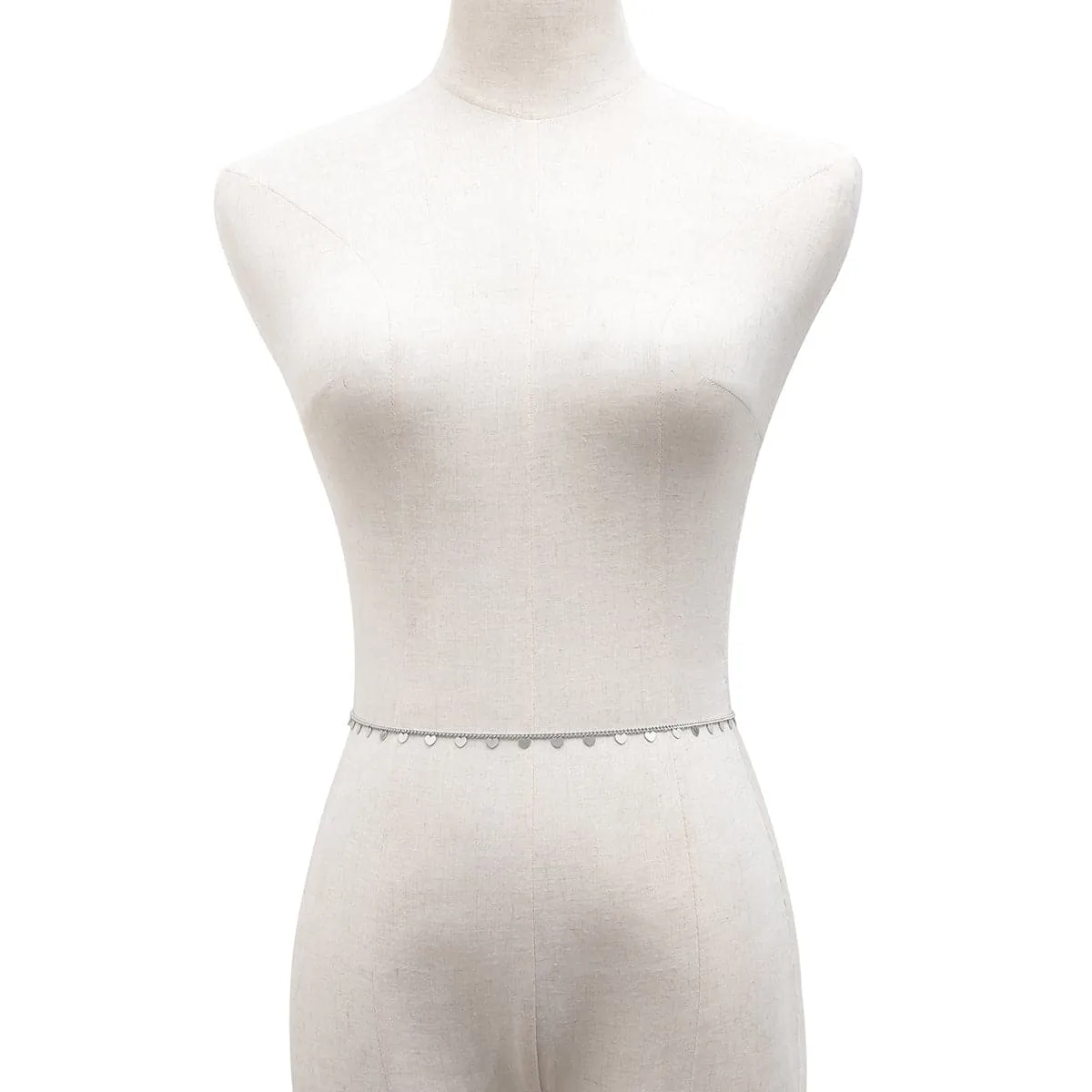 Silver-Plated Heart Station Waist Chain