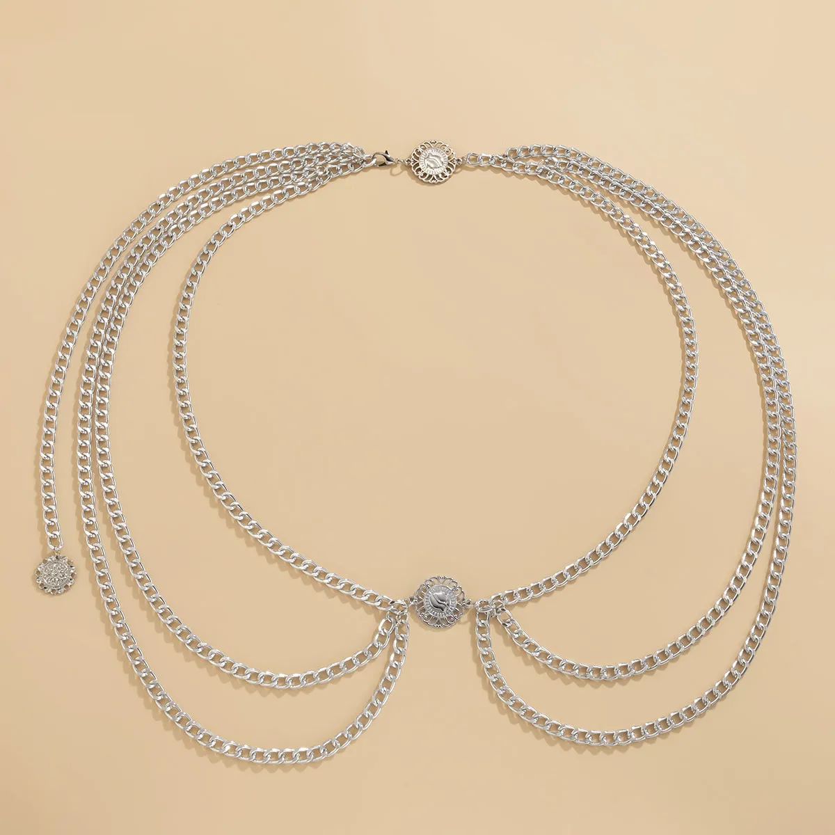 Silver-Plated Layered Waist Chain