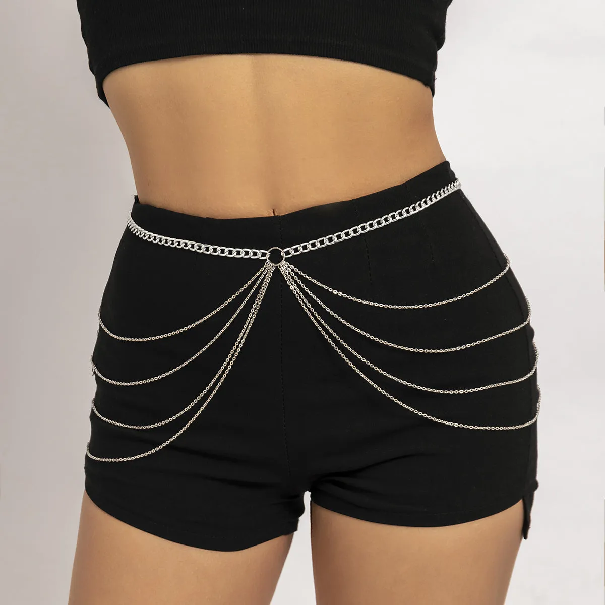 Silver-Plated Layered Waist Chain