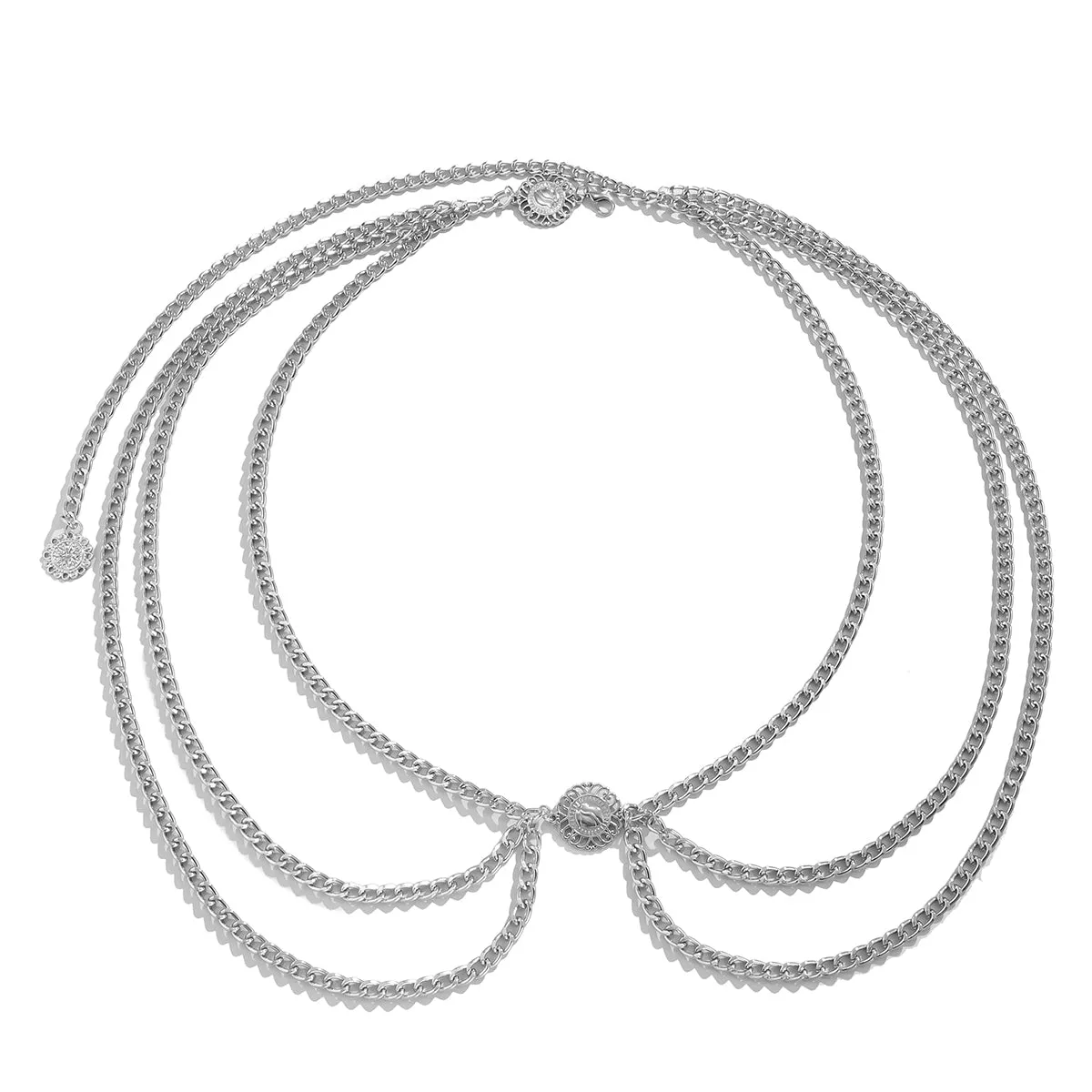 Silver-Plated Layered Waist Chain