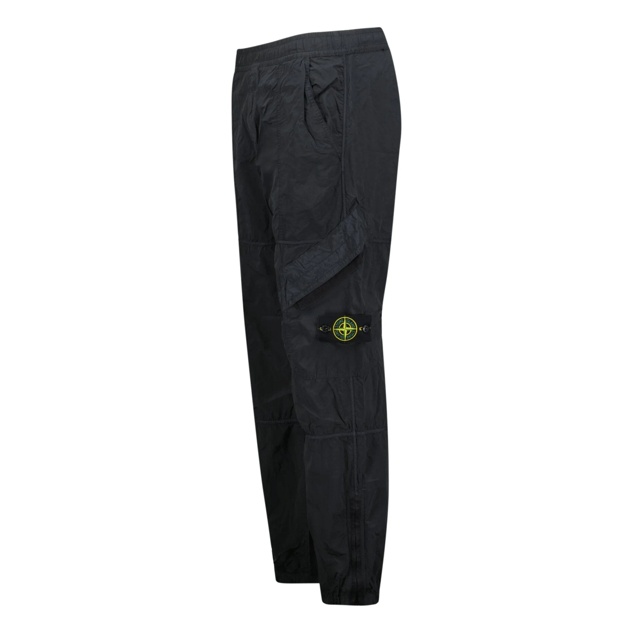 STONE ISLAND STEEL GREY NYLON METAL GARMENT DYED CARGO TROUSERS