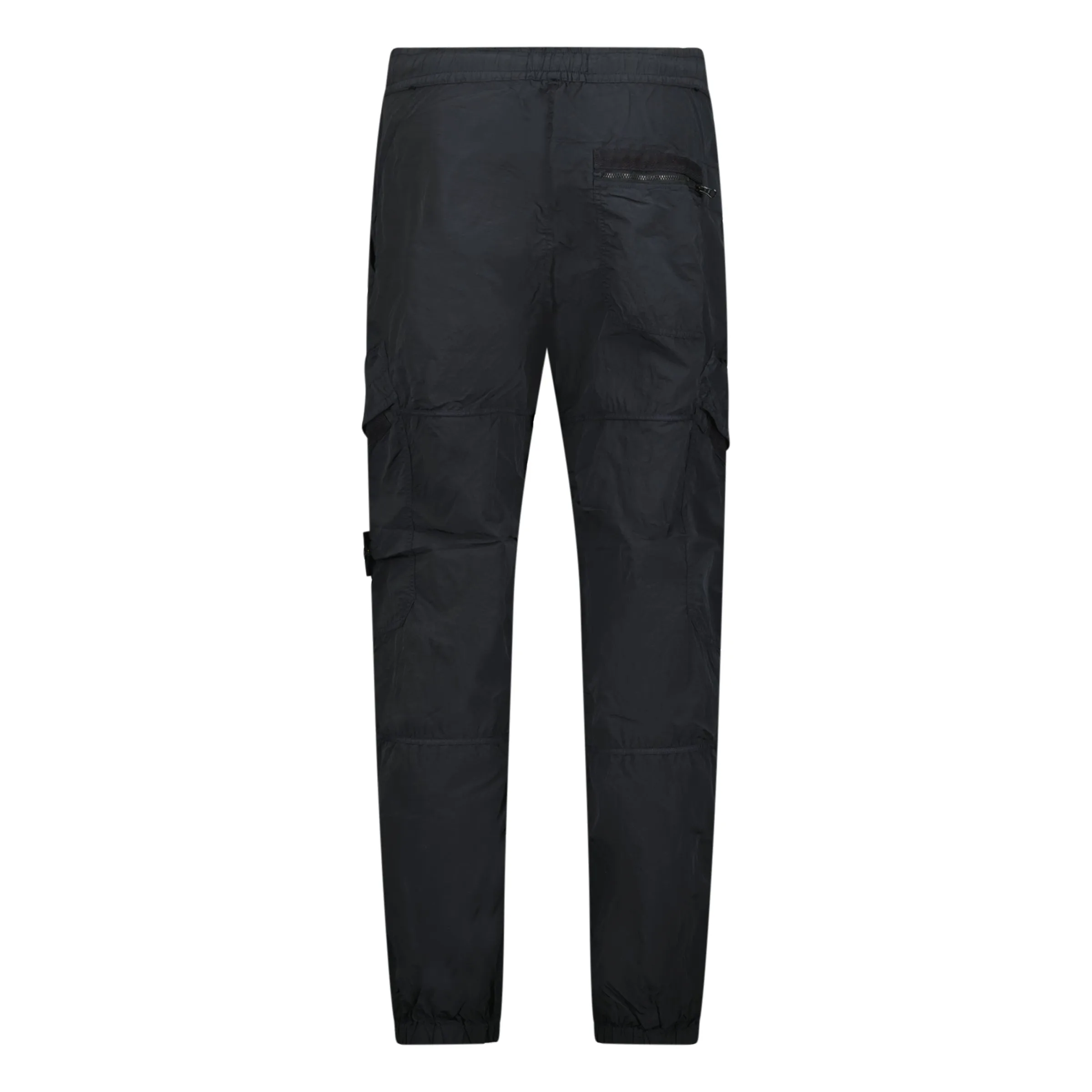 STONE ISLAND STEEL GREY NYLON METAL GARMENT DYED CARGO TROUSERS