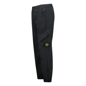 STONE ISLAND STEEL GREY NYLON METAL GARMENT DYED CARGO TROUSERS
