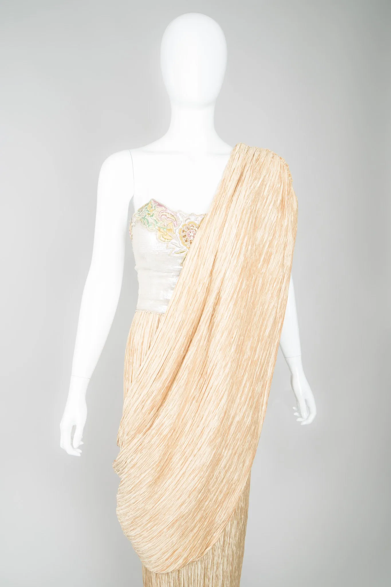 Strapless Sequin Bustier Gown