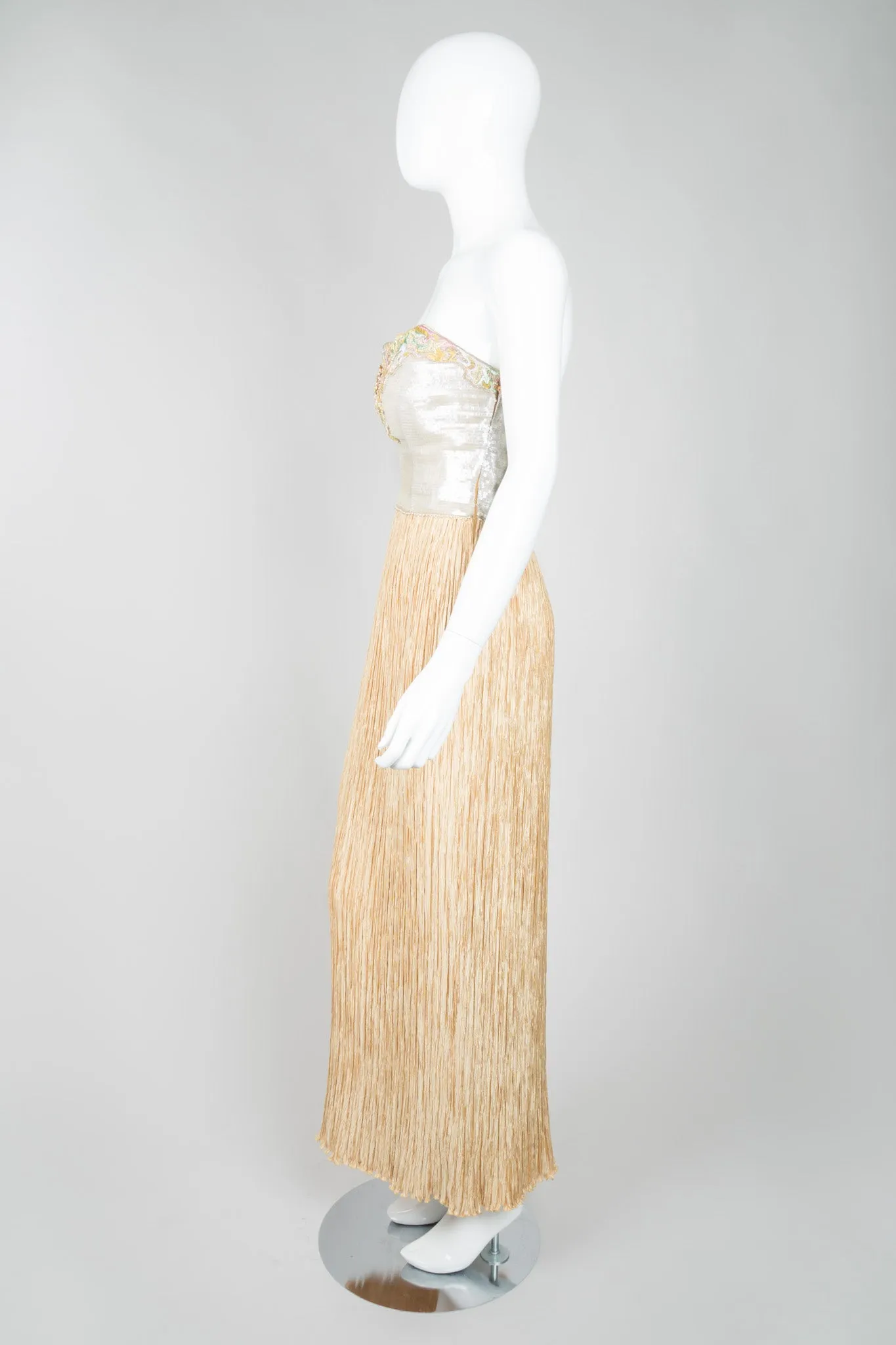 Strapless Sequin Bustier Gown