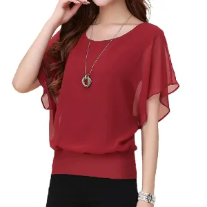 Summer Chiffon Blouse Plus Size