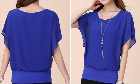 Summer Chiffon Blouse Plus Size