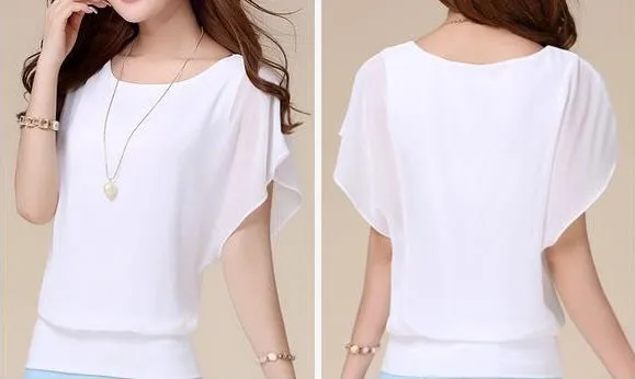 Summer Chiffon Blouse Plus Size