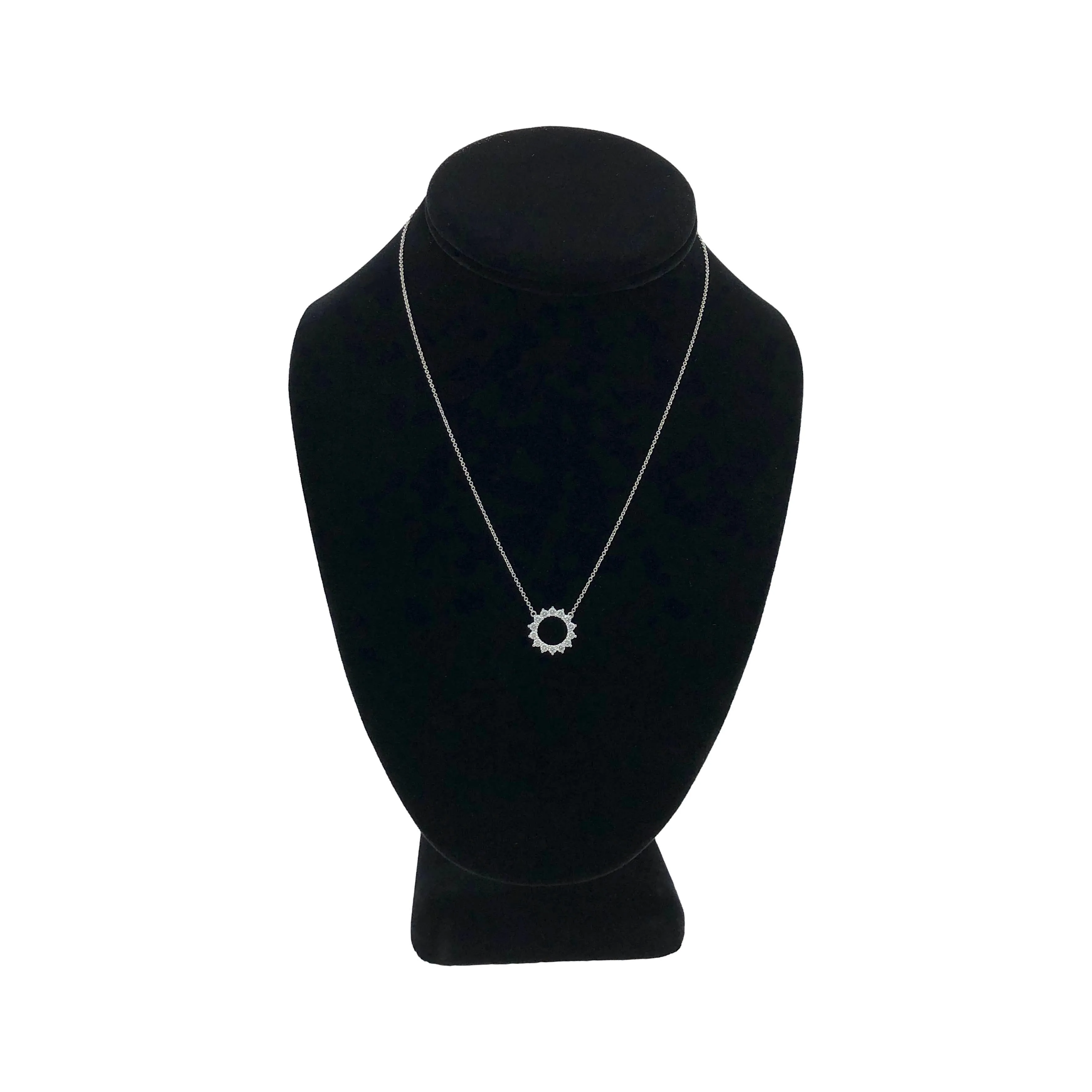 Tiffany & Co. Open Circle Diamond Pendant necklace in Platinum .47ct  16.5 Inch