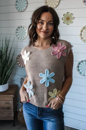 Time To Bloom Crochet Top • Mocha