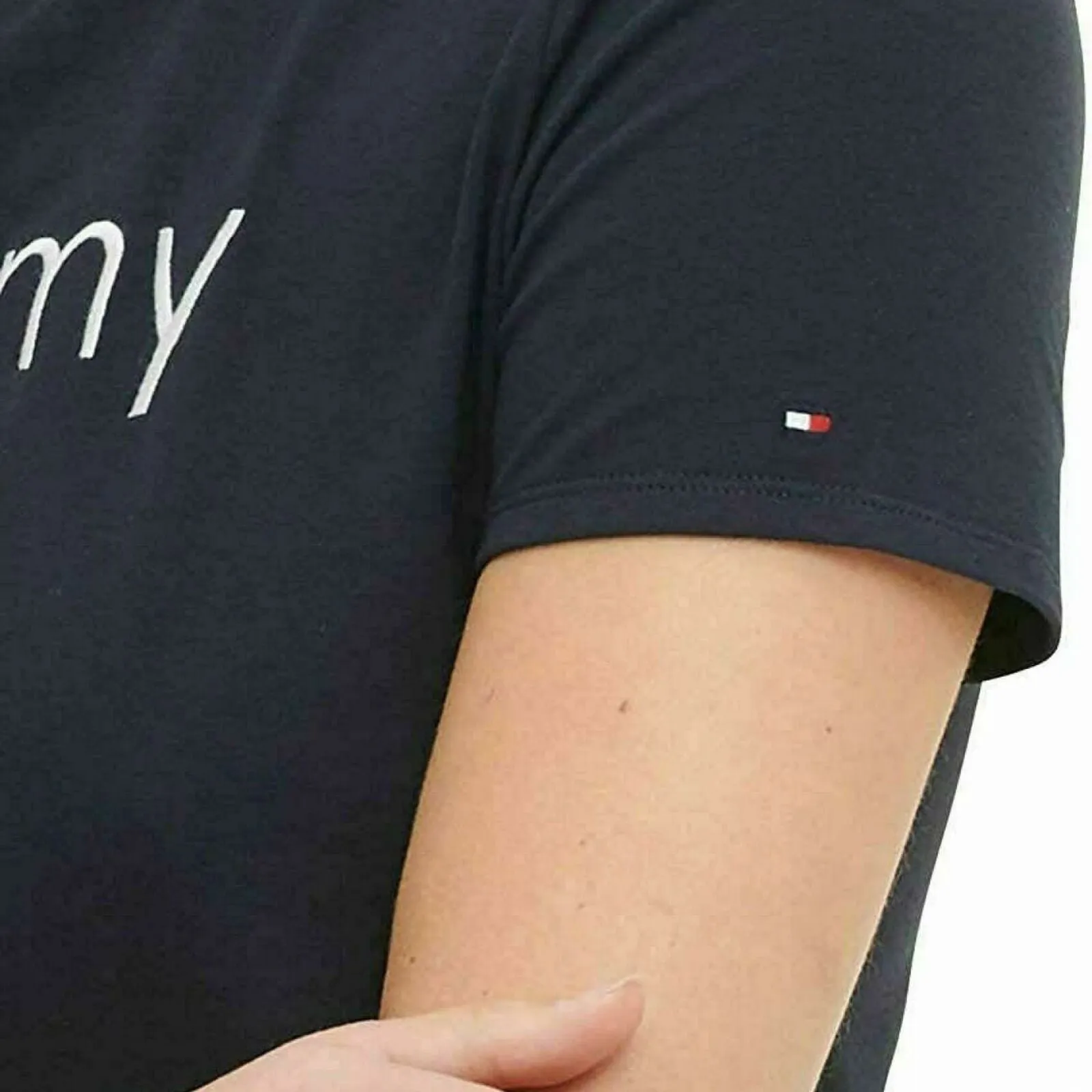 Tommy Hilfiger Women's Embroidered Logo Side Stripe T-Shirt Dress Navy Large