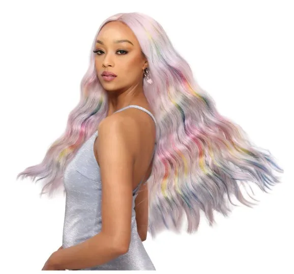 Transparent HD Lace Front Wig Rainbow