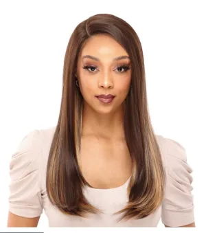 Transparent Lace Shoulder Length Straight Wig - Red Velvet