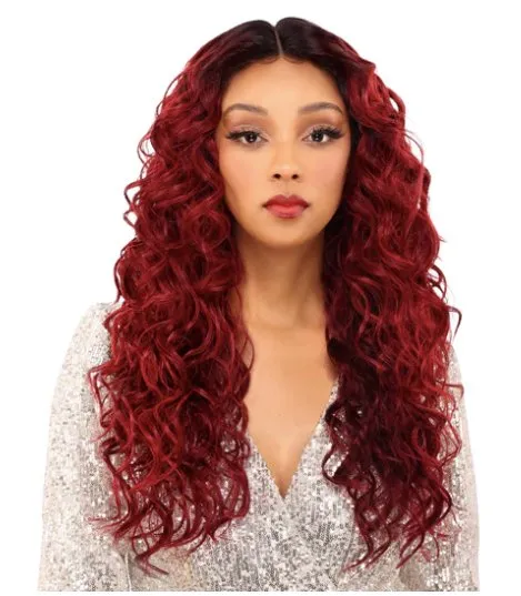 Transparent Lace Tight Curl Long Wig - Black