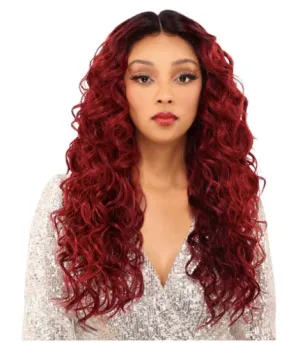 Transparent Lace Tight Curl Long Wig - Black