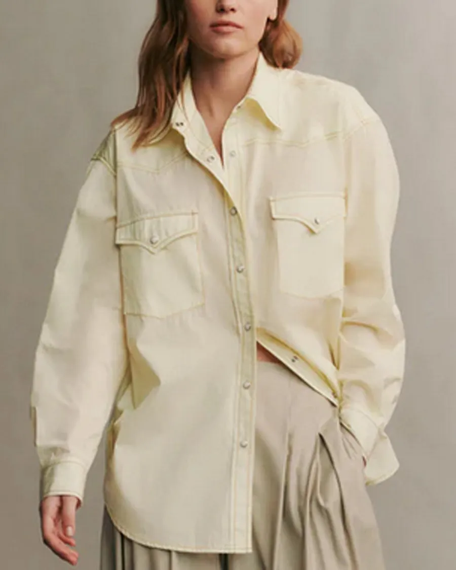 Transparent Yellow Dutton Shirt