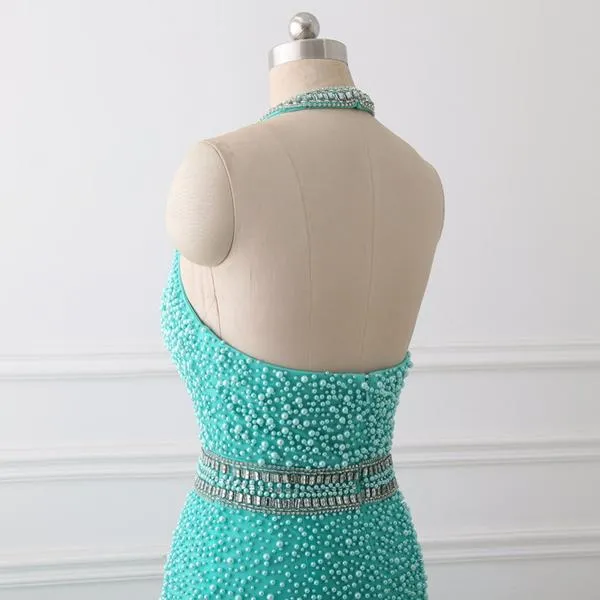 Turquoise Blue Mermaid Prom Dress