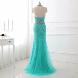 Turquoise Blue Mermaid Prom Dress