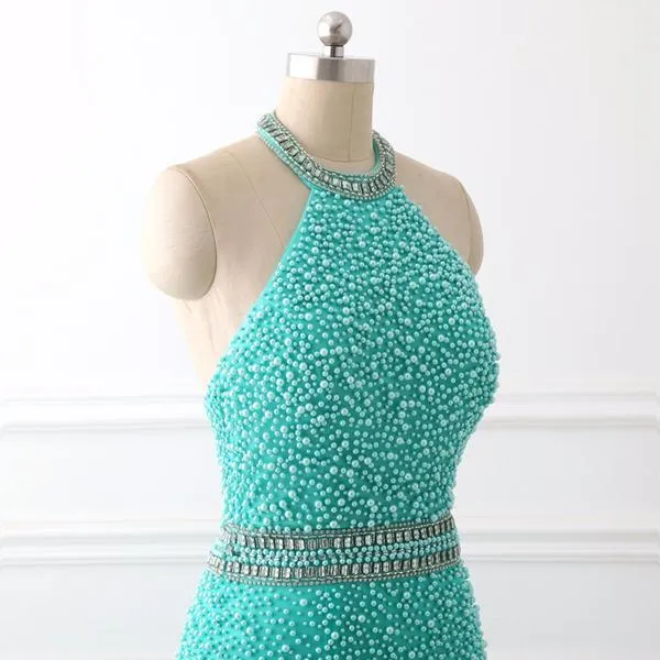 Turquoise Blue Mermaid Prom Dress