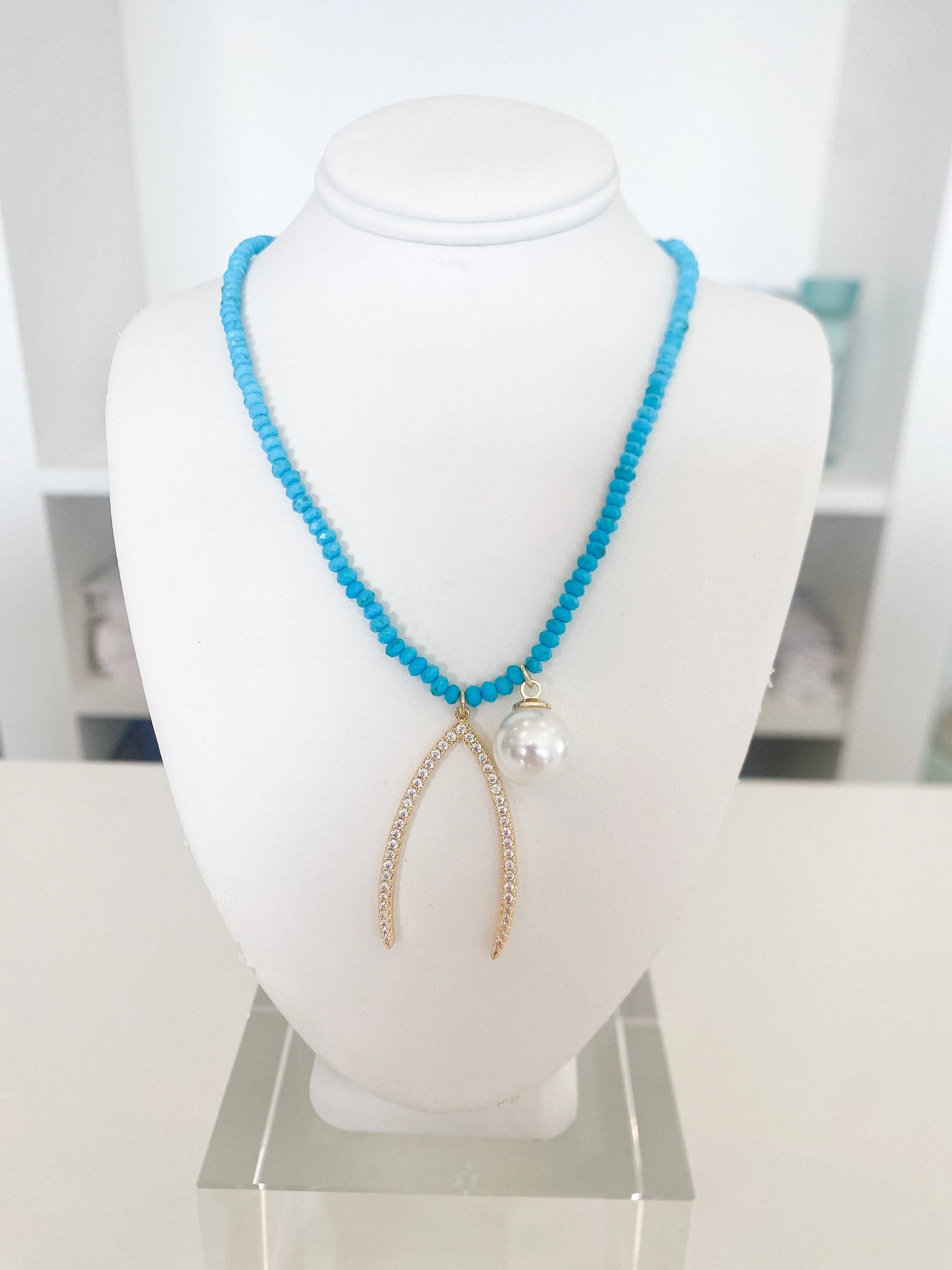 Turquoise Precious Beaded Necklace