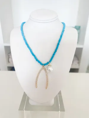 Turquoise Precious Beaded Necklace