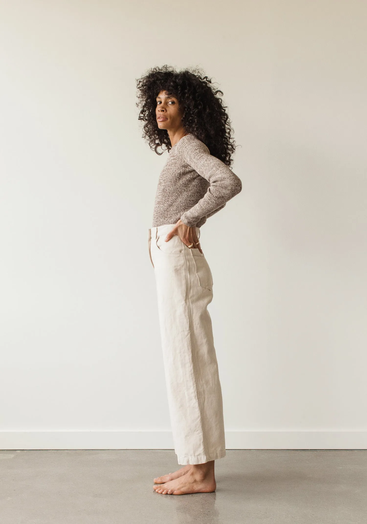 Twill Wide Leg Trouser