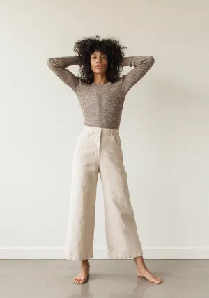 Twill Wide Leg Trouser