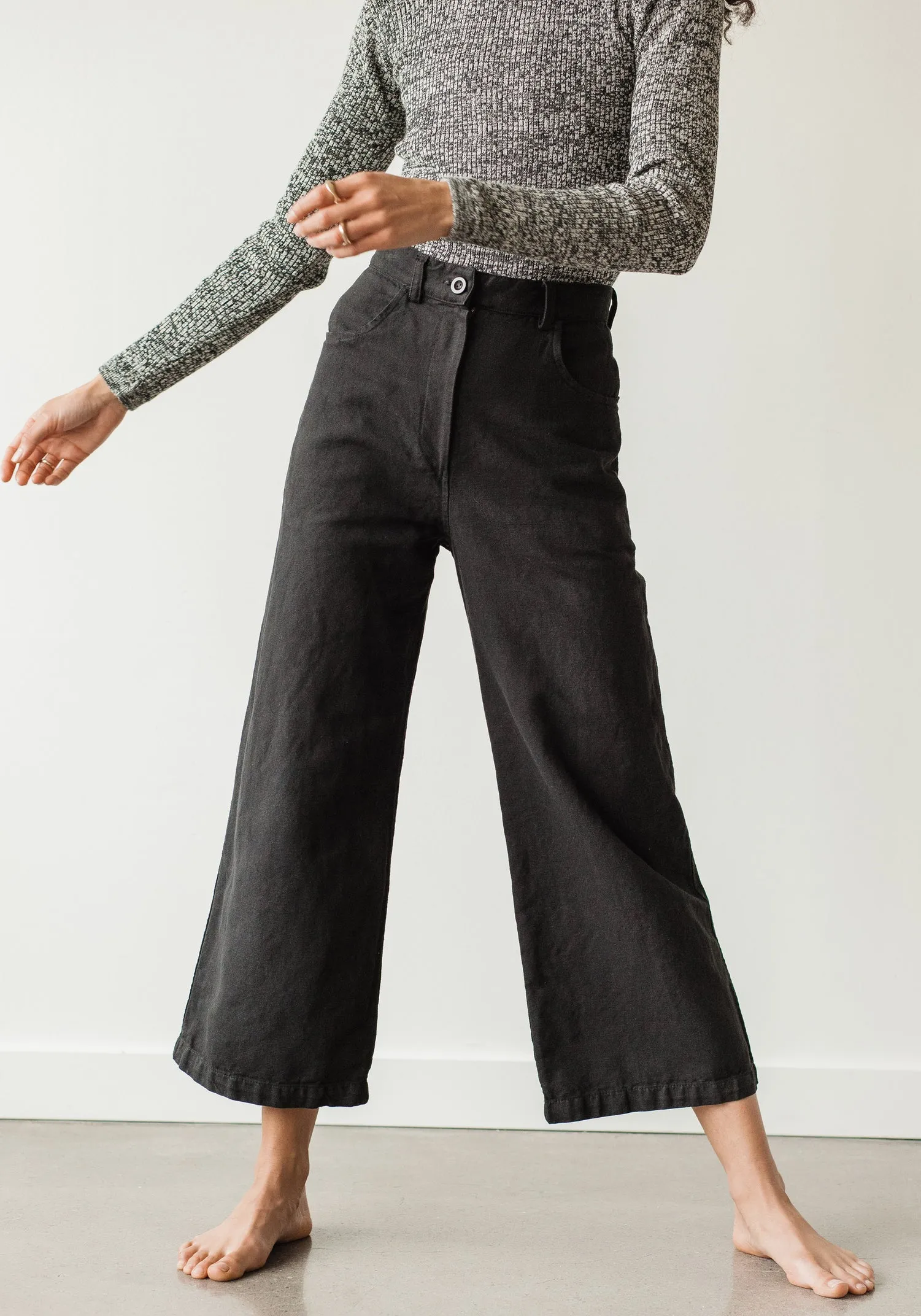 Twill Wide Leg Trouser