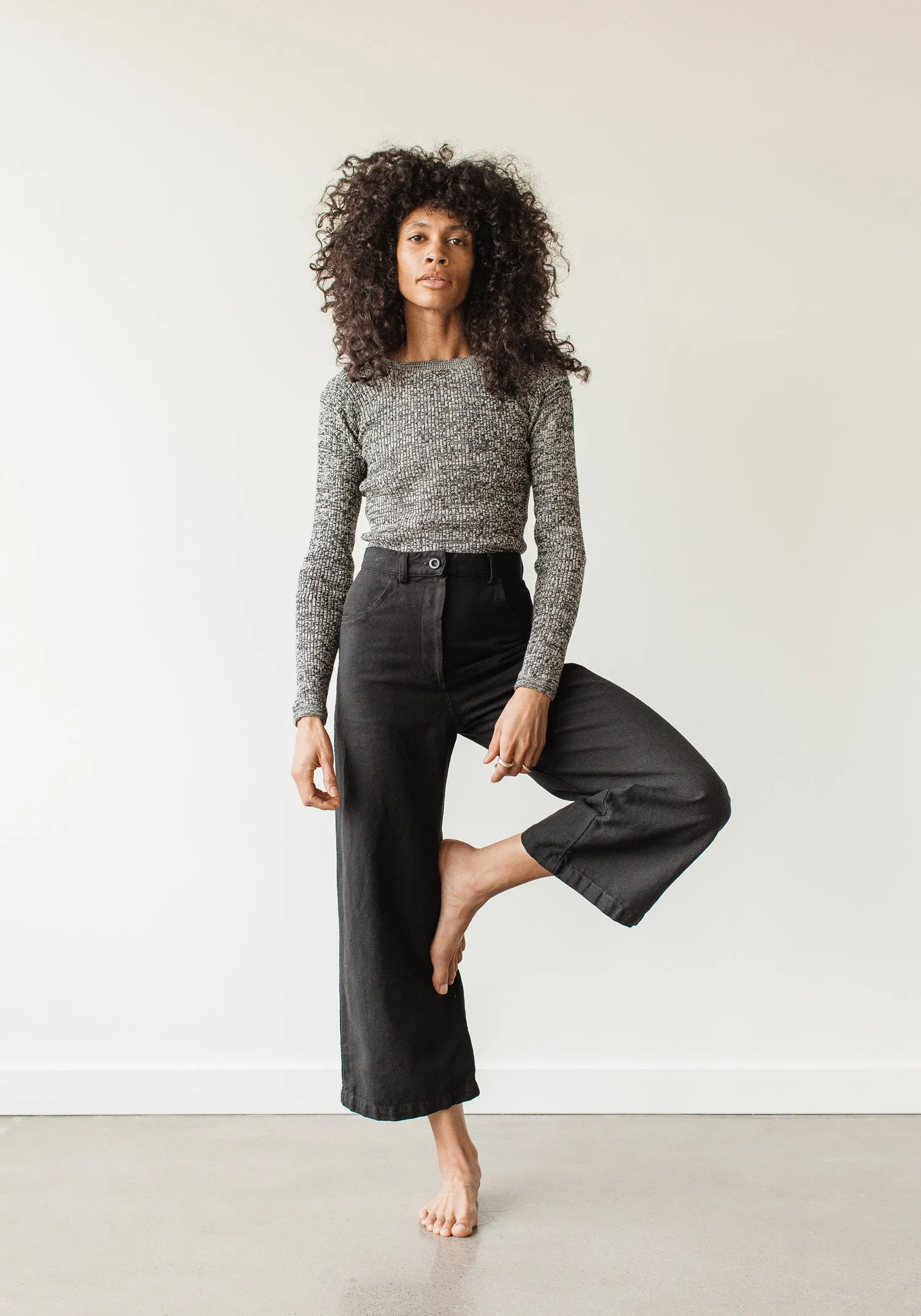 Twill Wide Leg Trouser