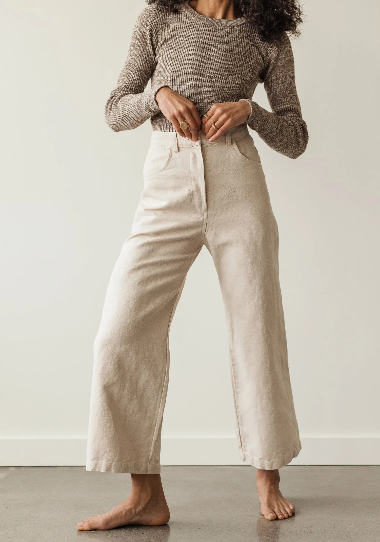 Twill Wide Leg Trouser