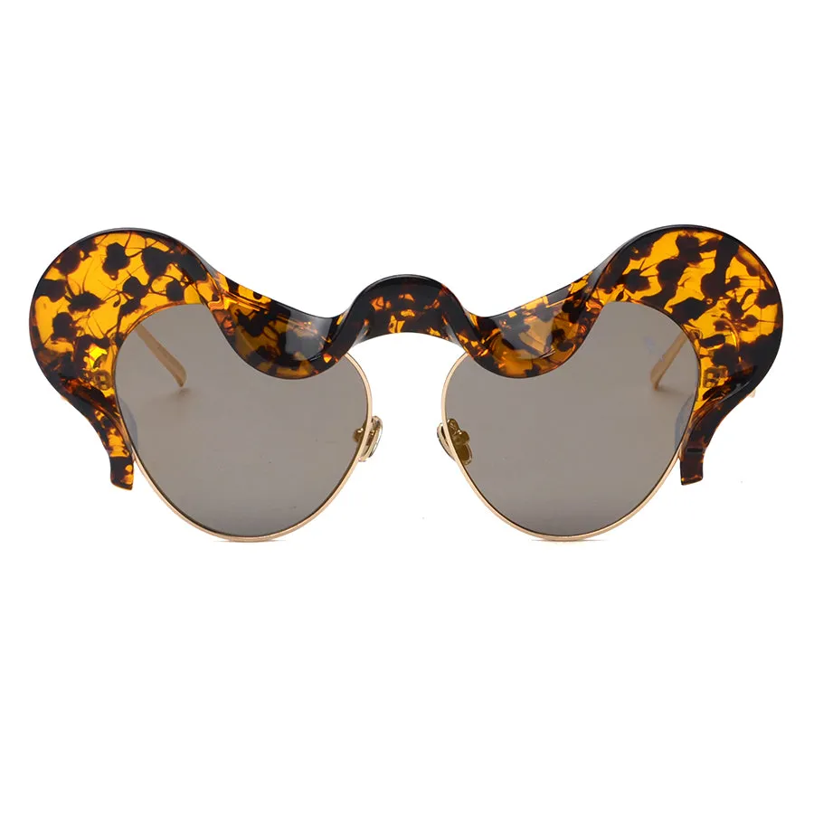 Unique Women's Fashion Cat Eye Sunglasses -Black,Brown,Silver,Rose Gold
