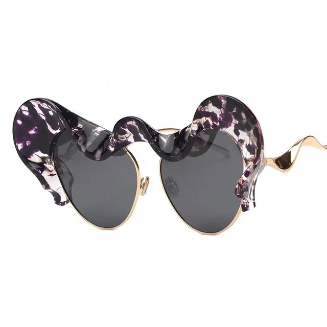 Unique Women's Fashion Cat Eye Sunglasses -Black,Brown,Silver,Rose Gold