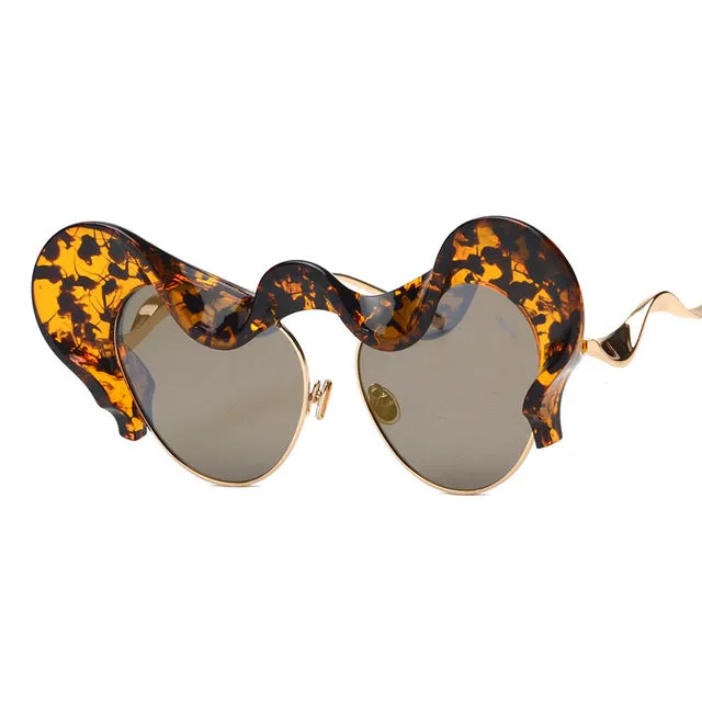 Unique Women's Fashion Cat Eye Sunglasses -Black,Brown,Silver,Rose Gold