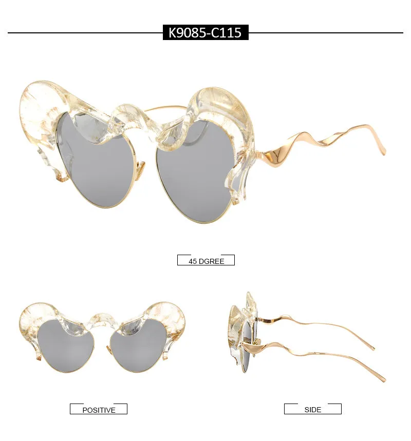 Unique Women's Fashion Cat Eye Sunglasses -Black,Brown,Silver,Rose Gold