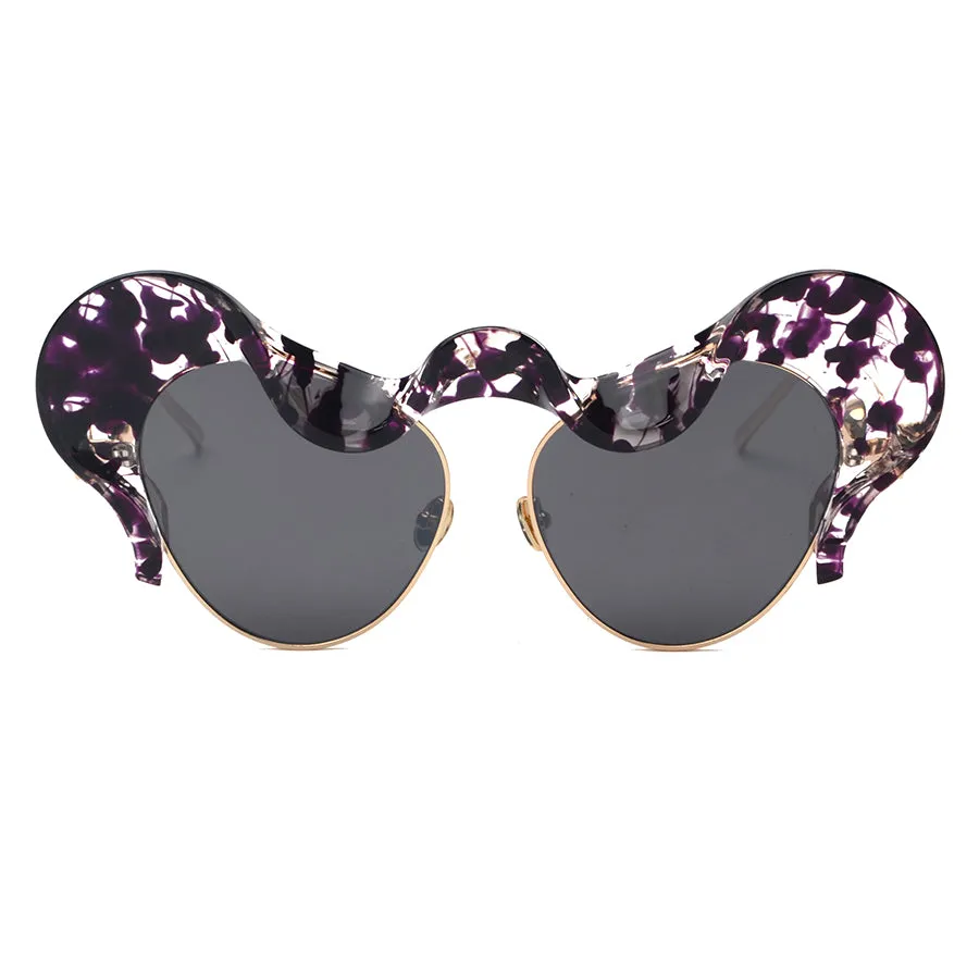 Unique Women's Fashion Cat Eye Sunglasses -Black,Brown,Silver,Rose Gold