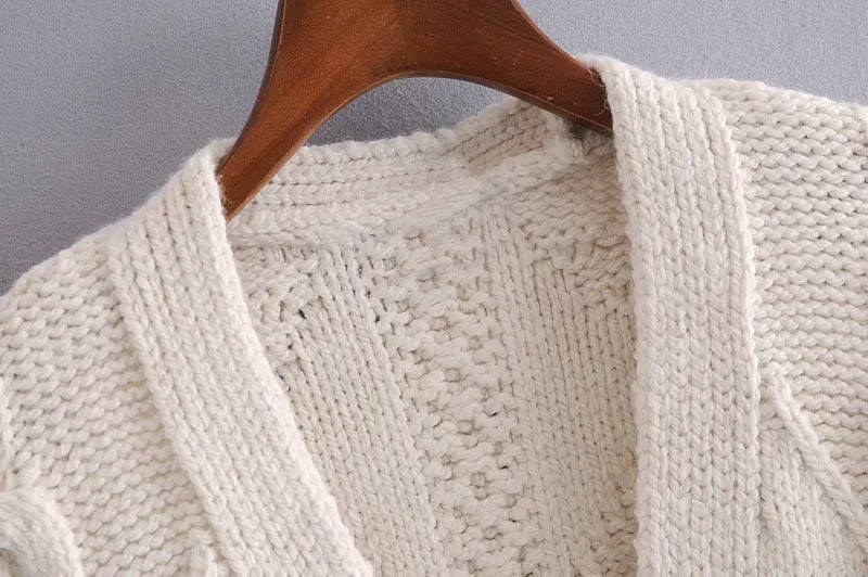 V-neck Knit Single-breasted Sweaters Cardigans Outerwear