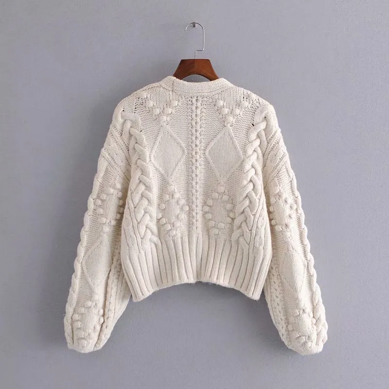 V-neck Knit Single-breasted Sweaters Cardigans Outerwear