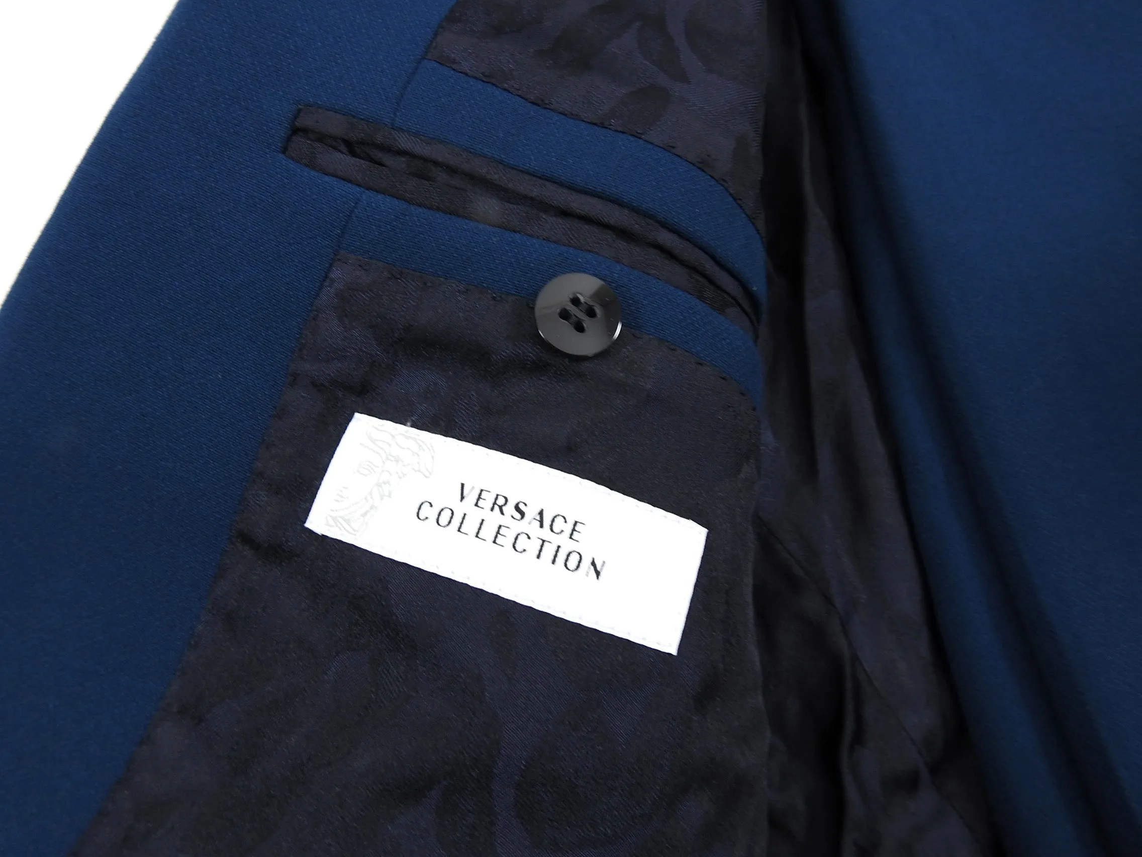 Versace Collection By Gianni Versace Two Piece Wool Blend Turquoise Suit - 38