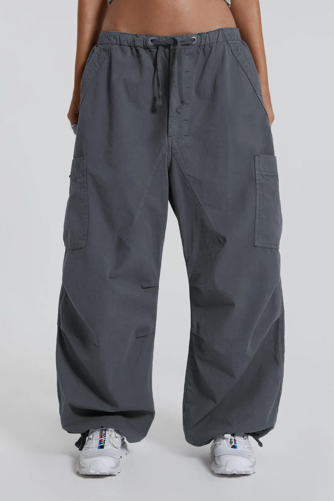 Vintage Grey Parachute Cargo Pants