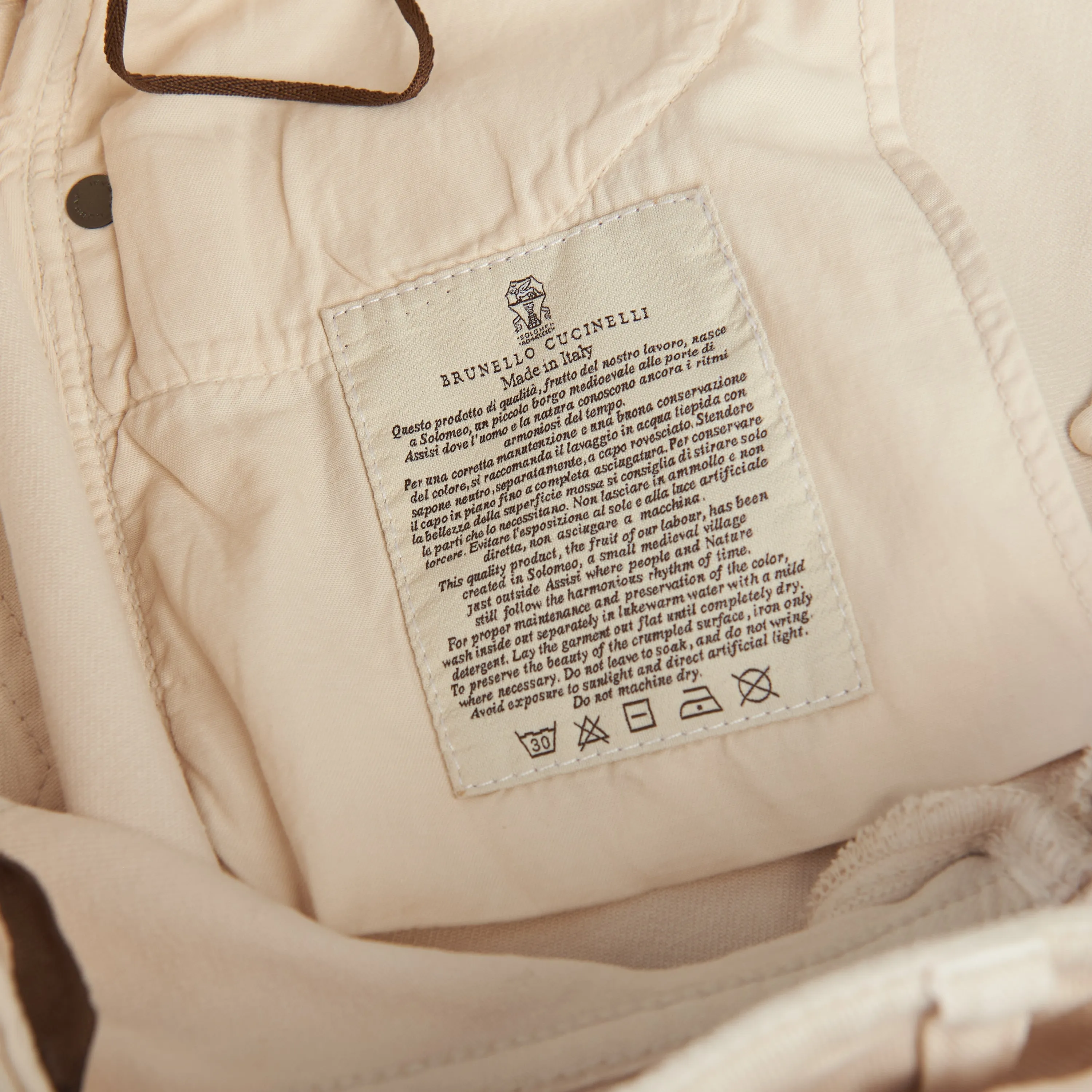 White Stretch Dyed Denim Five-Pocket Trousers - Monili Embroidery Leather Tab