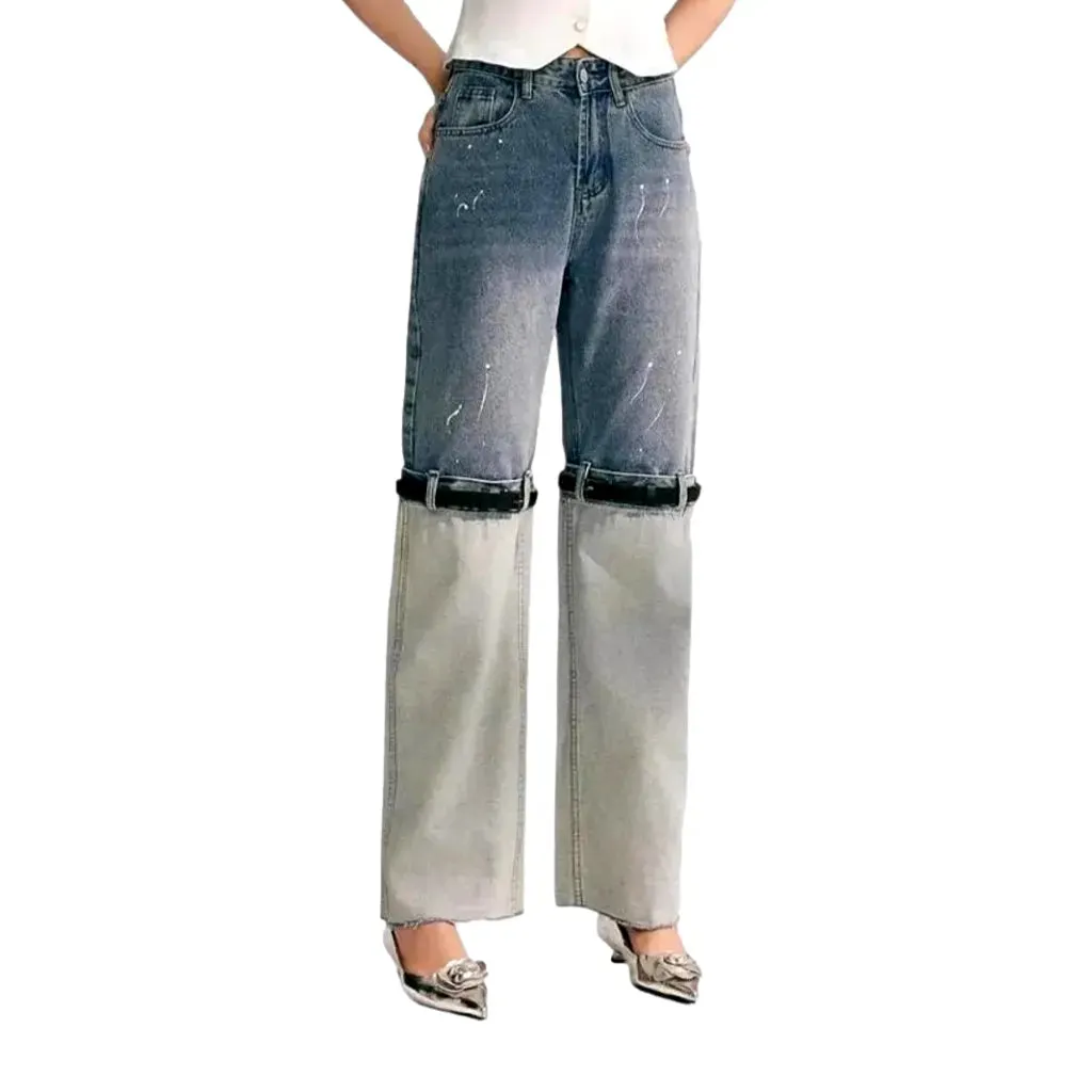 Wide fit high-waist vintage women's jeans