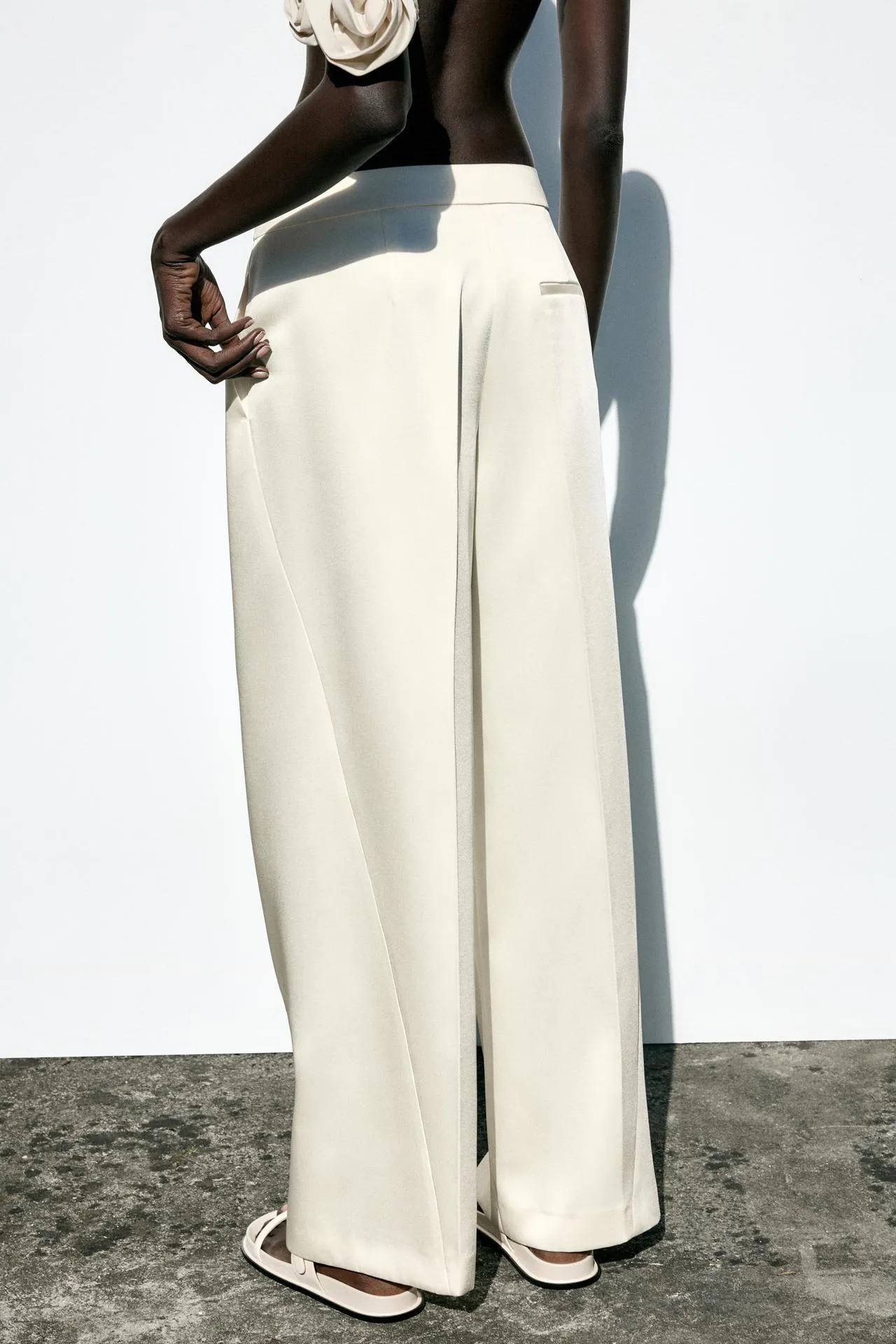 Wide-Leg Satin Trousers