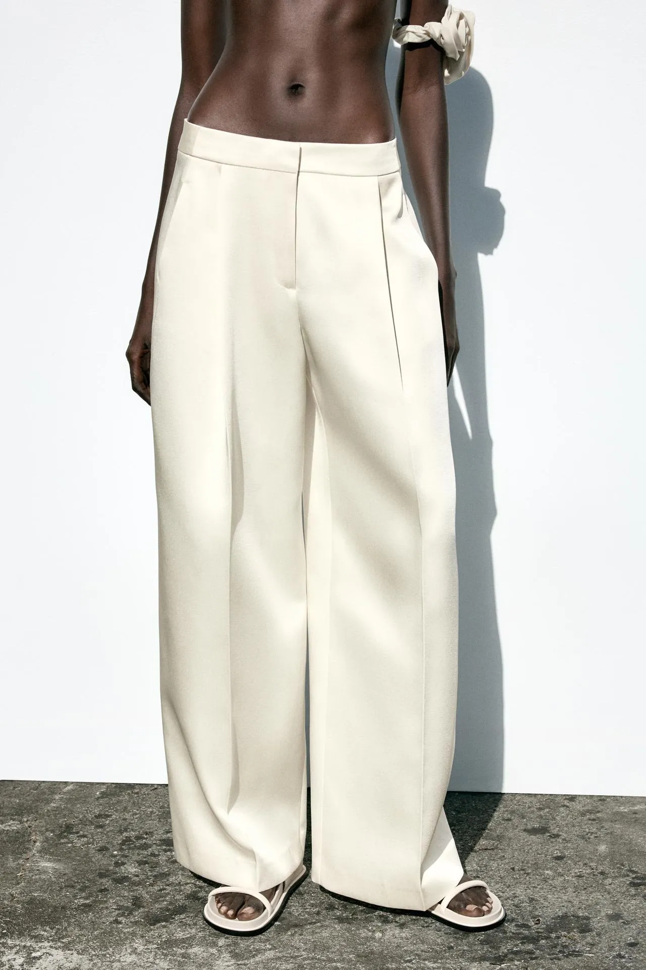 Wide-Leg Satin Trousers