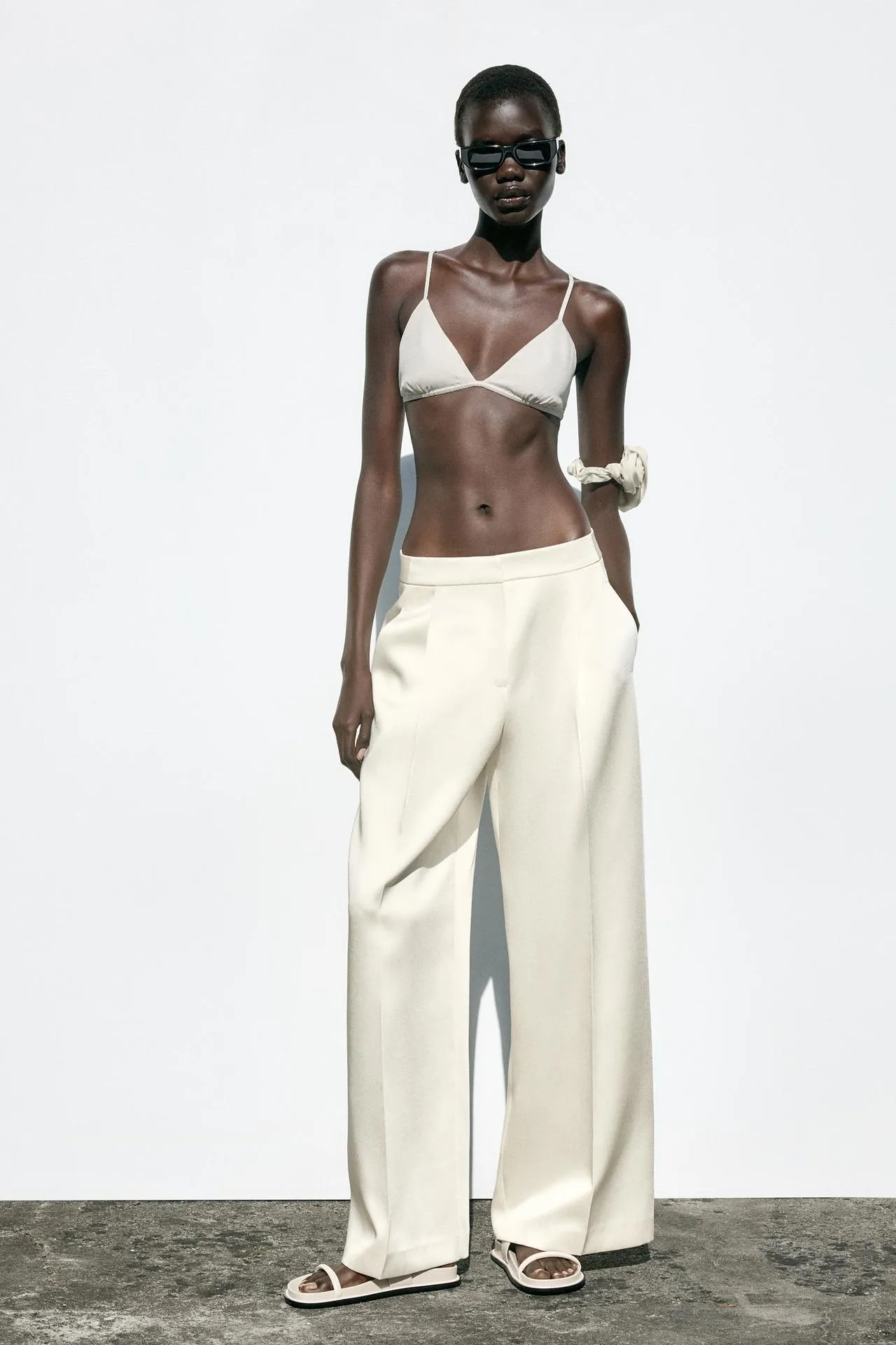 Wide-Leg Satin Trousers